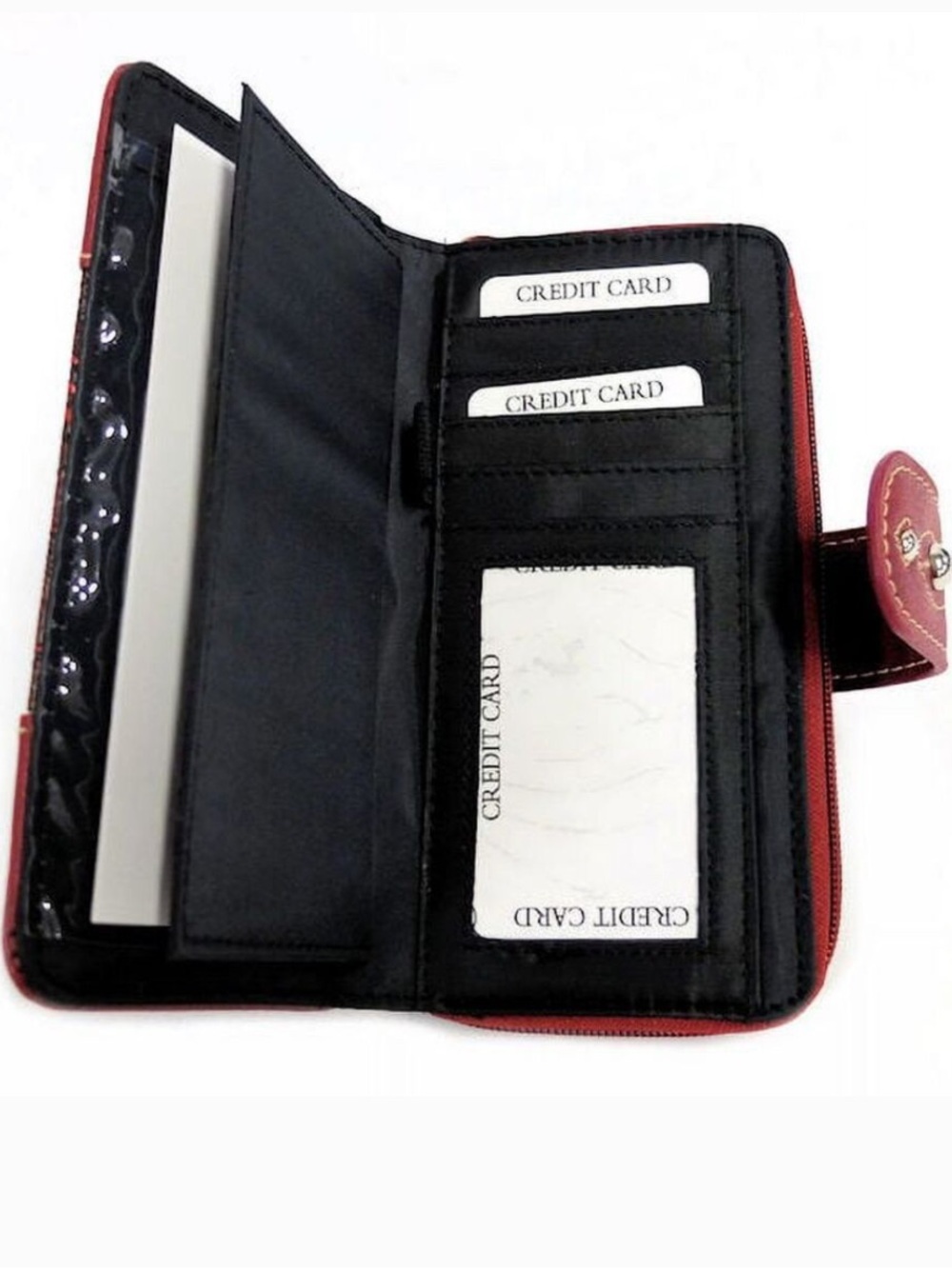 Others Follow Red Embossed Leather Wallet with Stud Accents - Picture 6 of 6